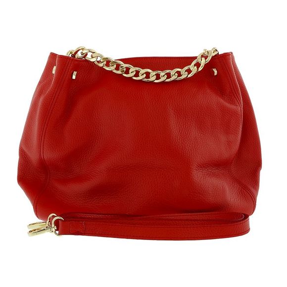 Pierre Cardin Red Leather Relaxed Bucket Bag - Picture 4 of 4